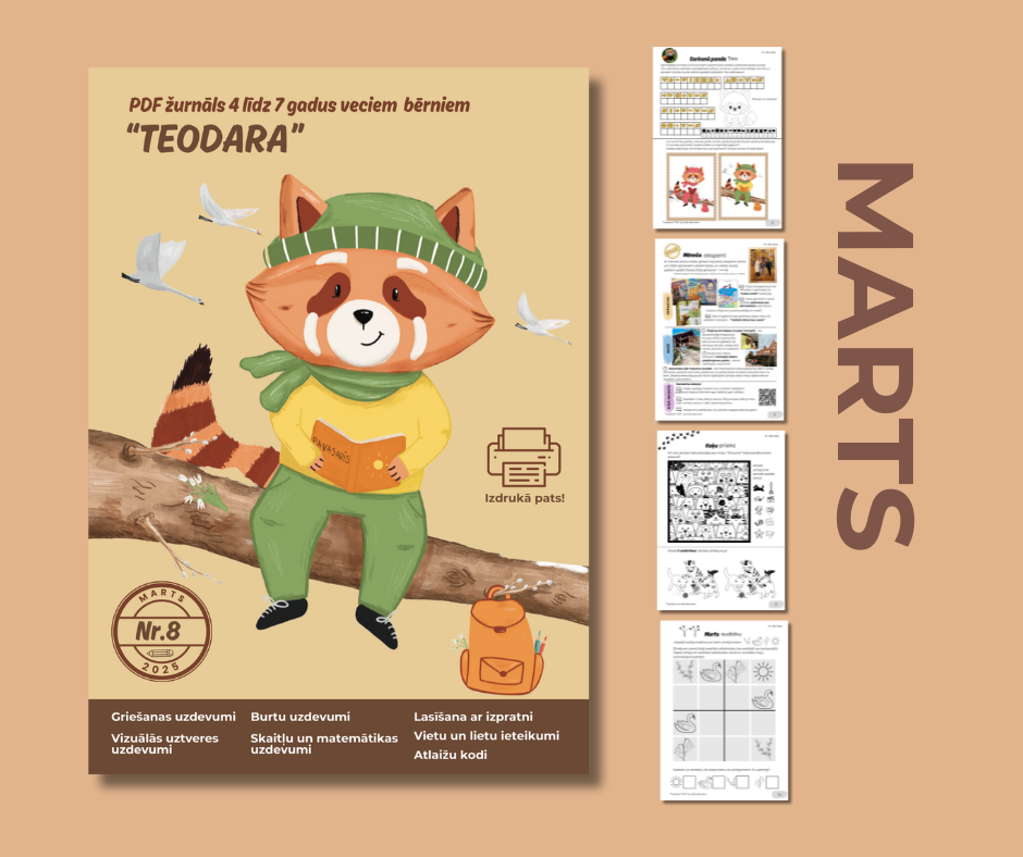 PDF žurnāls bērniem "Teodara", marts (Nr.8)