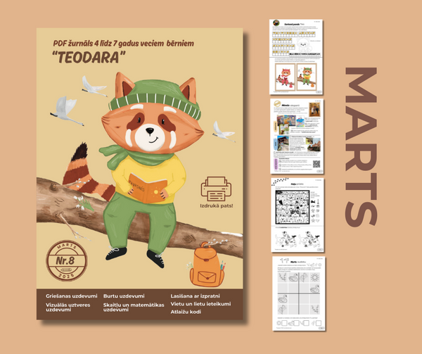 PDF žurnāls bērniem "Teodara", marts (Nr.8)