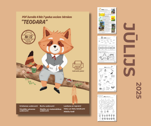 PDF žurnāls bērniem "Teodara", jūlijs (Nr.12 2025)