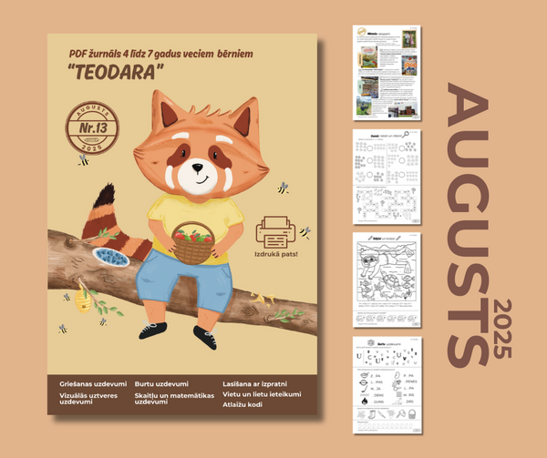 PDF žurnāls bērniem "Teodara", augusts (Nr.13 2025)