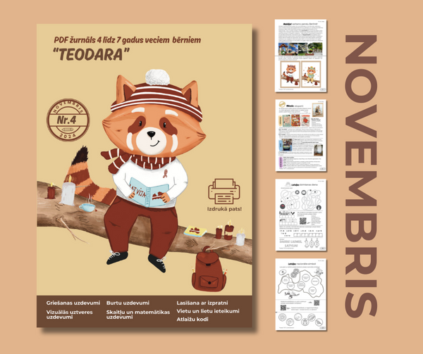 PDF žurnāls bērniem "Teodara", novembris (Nr.4 2024)