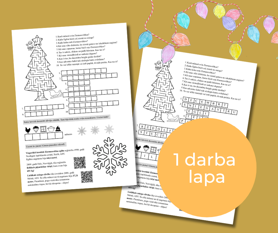 Ziemassvētku darba lapa